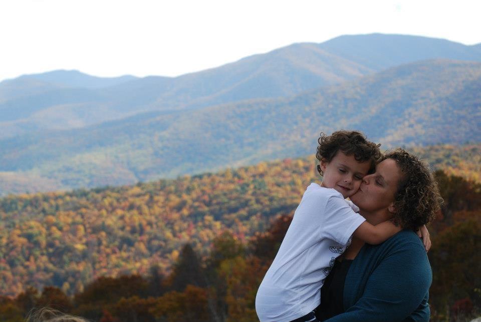 mother and side embracing