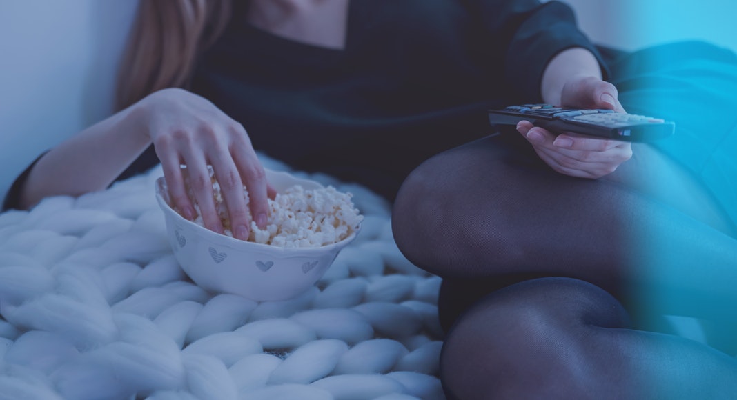 woman watching tv