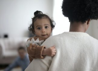 toddler and mom